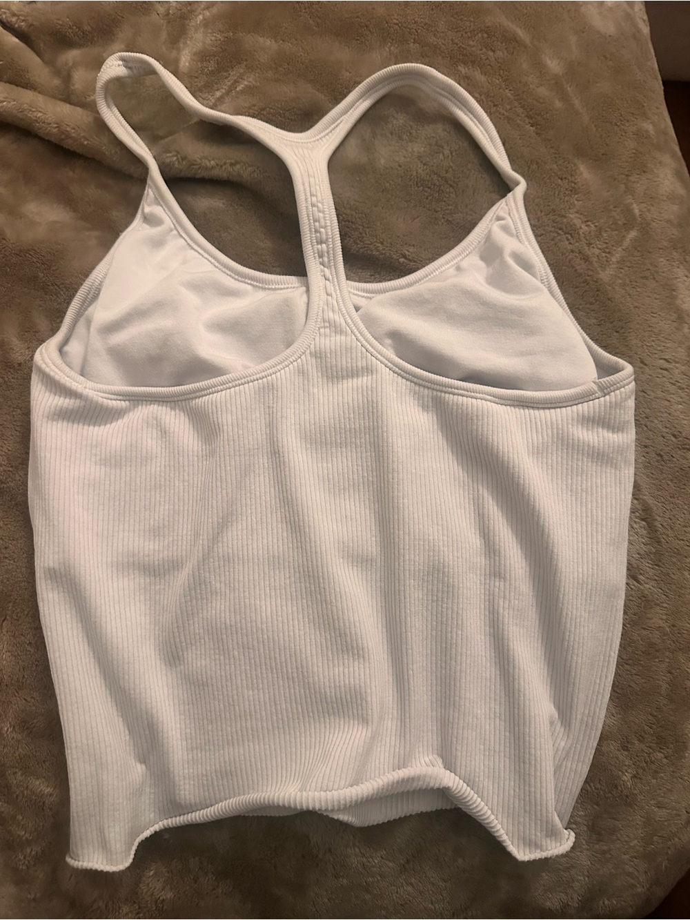 Athleta white ribbed tank top